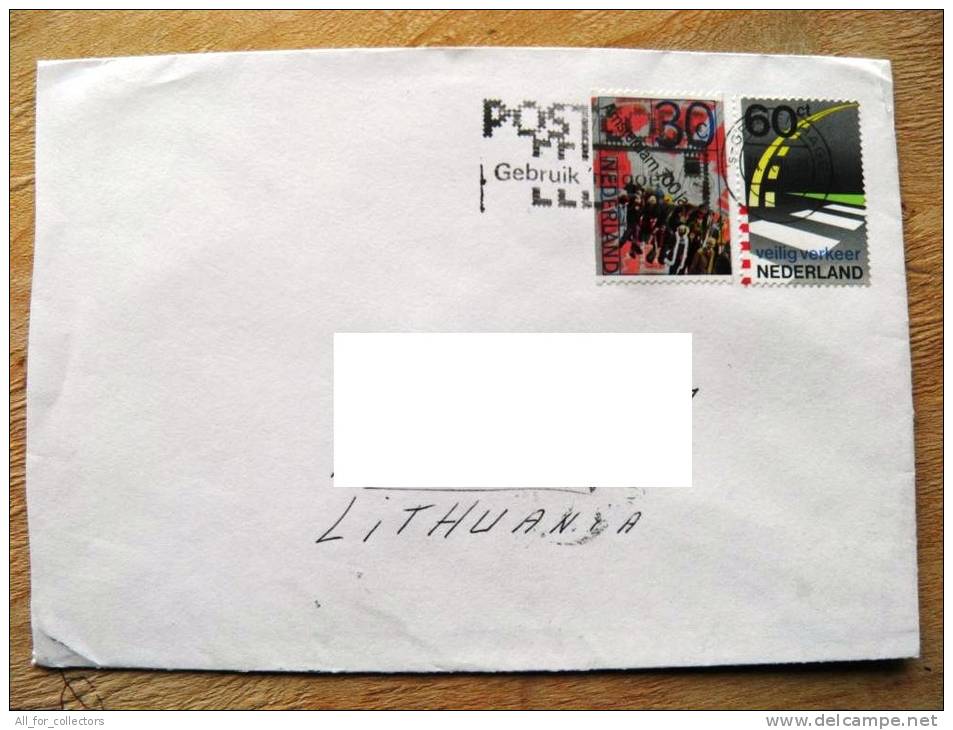 Cover Sent From Netherlands To Lithuania On 1994, Amsterdam 700, Veilig Verkeer - Lettres & Documents