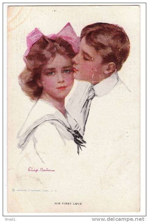 ILLUSTRATORS PHILIP BOILEAU "HIS FIRST LOVE" REINTHAL&NEWMAN, PUBS., N.Y. Nr. 213 OLD POSTCARD 1915. - Boileau, Philip