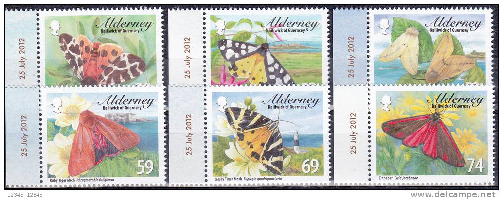 Alderney 2012 Postfris MNH Moths - Alderney