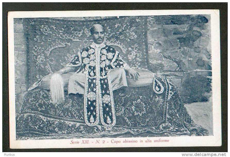 ETHIOPIA  ERITREA  CAPO ABISSINO IN ALTA UNIFORME  , OLD POSTCARD - Erythrée