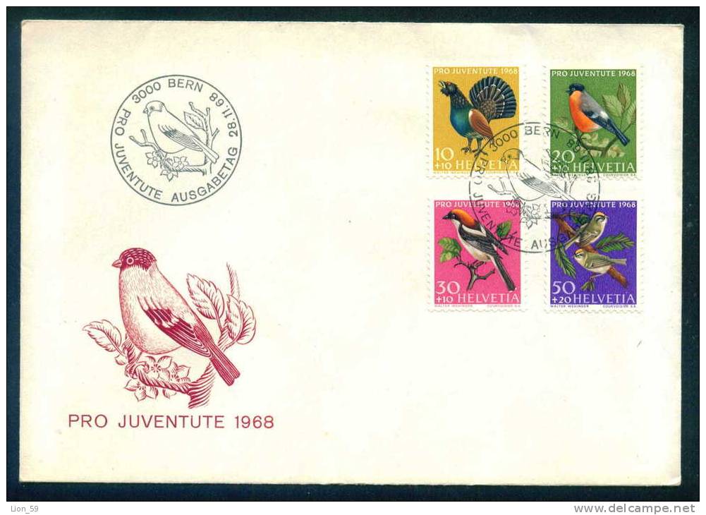 114317  Cover Lettre Brief  1968 FDC AUERHAHN , GIMPEL, ROTKOPF GOLDHAHNCHEN Switzerland Suisse Schweiz - Cartas & Documentos