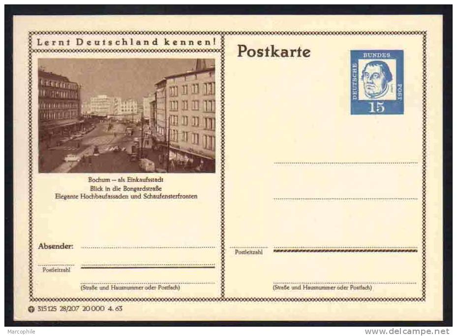 BOCHUM - BONGARDSTRASSE -  ALLEMAGNE - RFA - BRD / 1963 ENTIER POSTAL ILLUSTRE # 28/207 (ref E120) - Cartoline - Nuovi