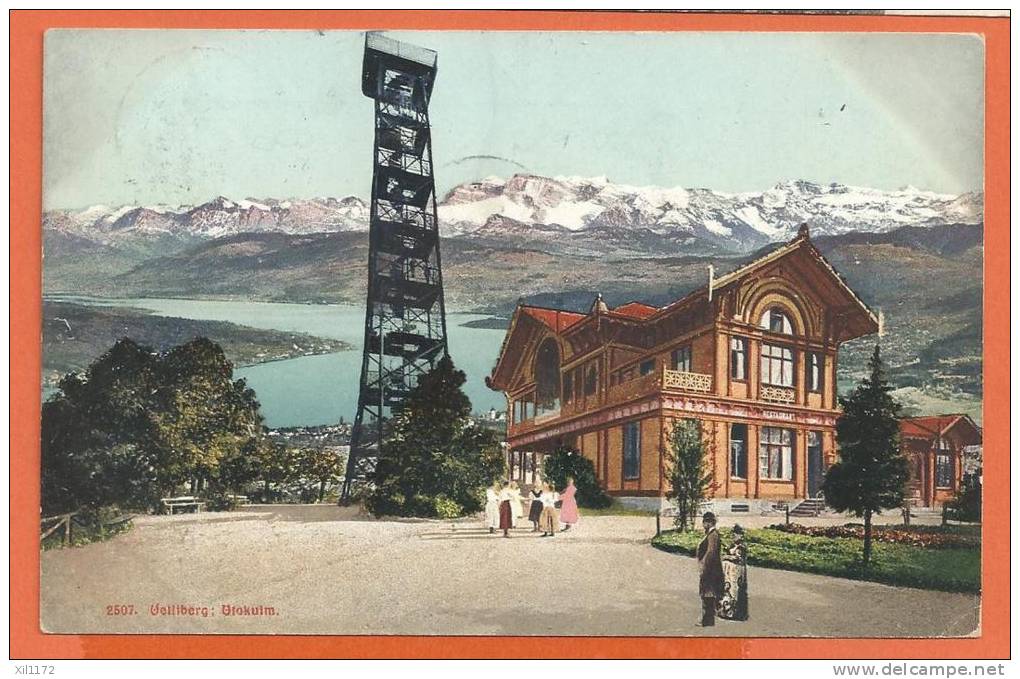 Q0796 Chalet Im Uetliberg Ütliberg,Turm.BELEBT. Gelaufen In 1907 Wehrli 2507 - Laufen-Uhwiesen 