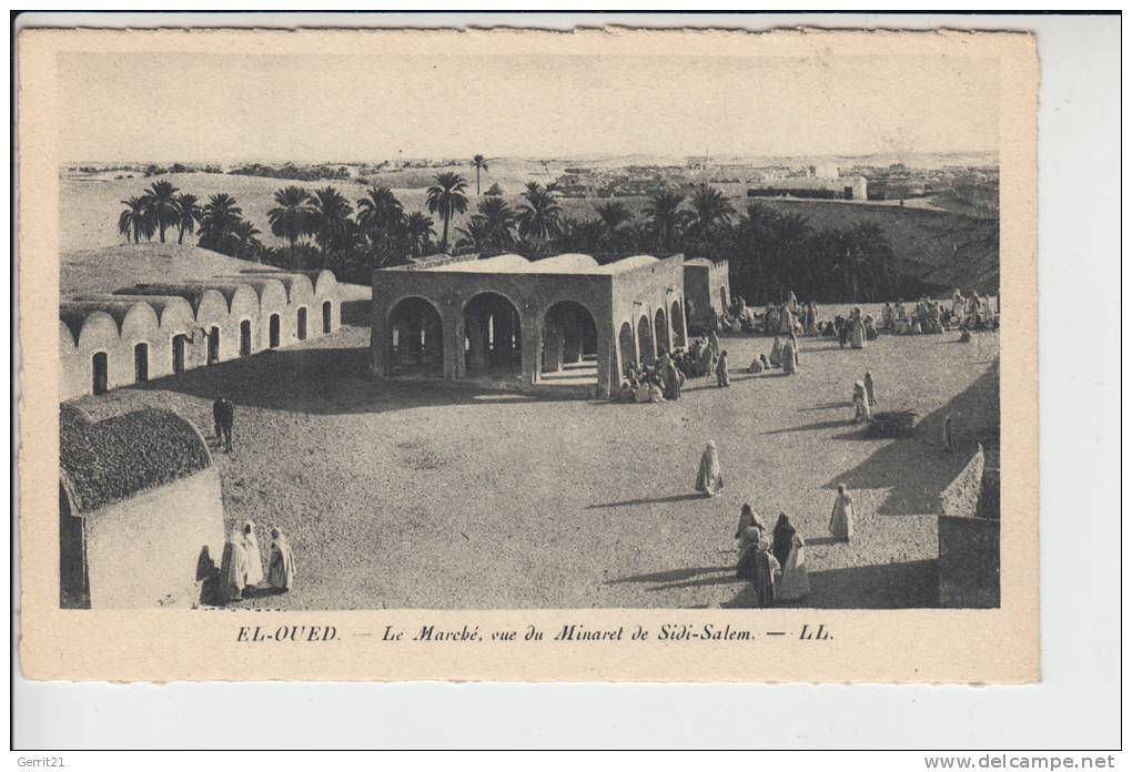 DZ - ALGERIEN, EL-OUED, Le Marche Vue Du Minaret De Sidi-Salem - El-Oued