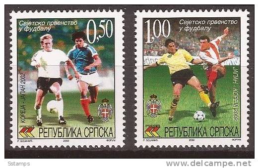 2002X  243-44   BOSNIA ERZEGOVINA REPUBLIKA SRPSKA SPORT CALCIO FOOTBALL JAPAN - SOUTH KOREA  MNH - 2002 – Südkorea / Japan