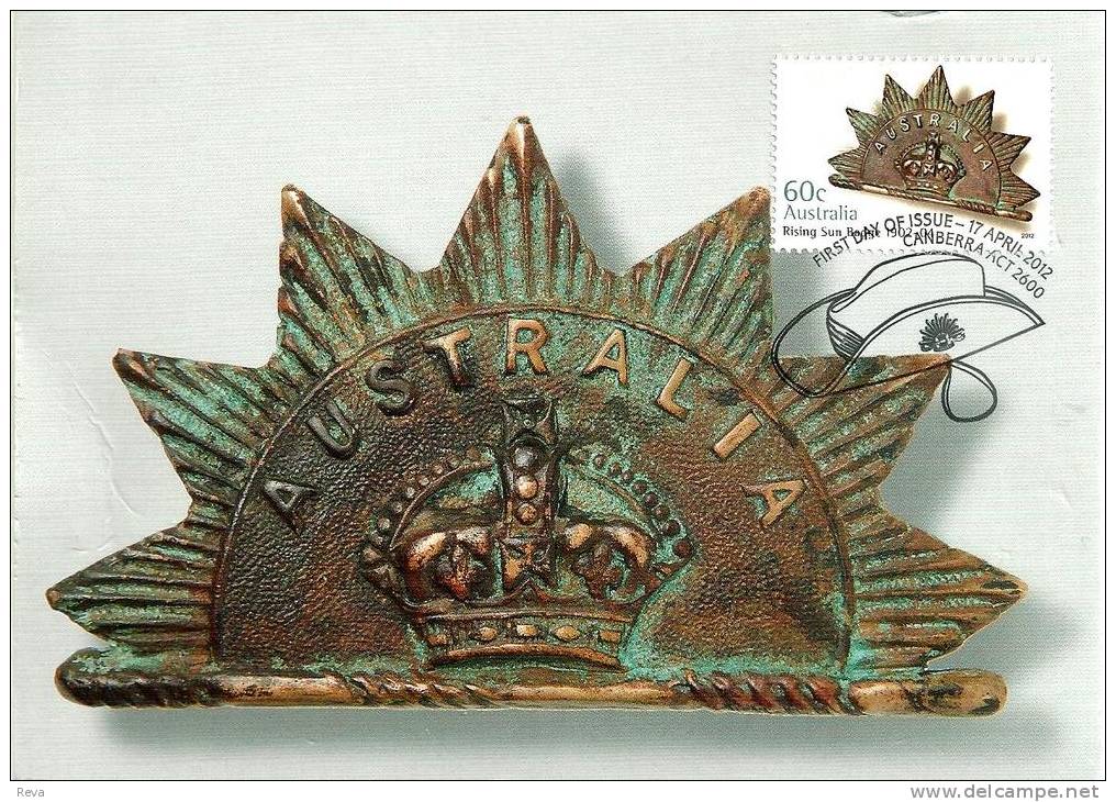 AUSTRALIA MAXICARD ANZAC ARMY BADGE 1ST TYPE 1902-04  $0.60 STAMP DATED 17-04-2012 CTO SG? READ DESCRIPTION!! - Briefe U. Dokumente