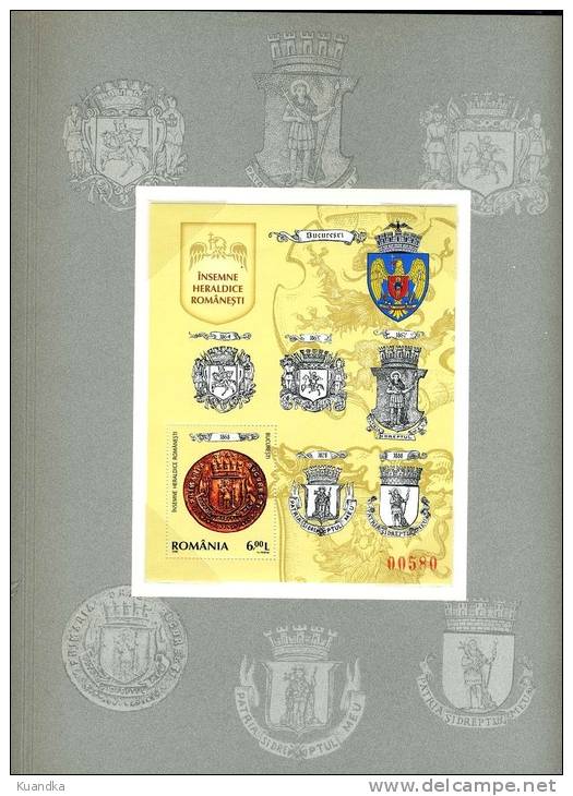 2008 Romanian Heraldic Signs Philatelic Folder 2 Of 4,Romania, Mi.6326-6329 - Neufs