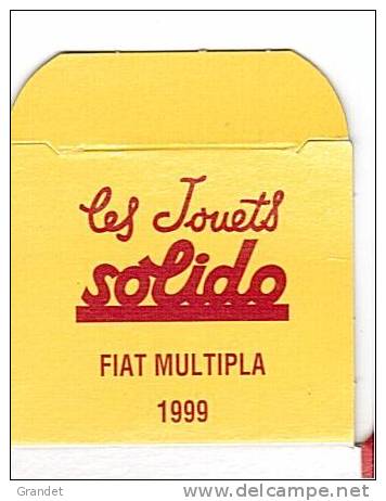 SOLIDO - BOITE VIDE  - FIAT MULTIPLA - 1999. - Andere & Zonder Classificatie