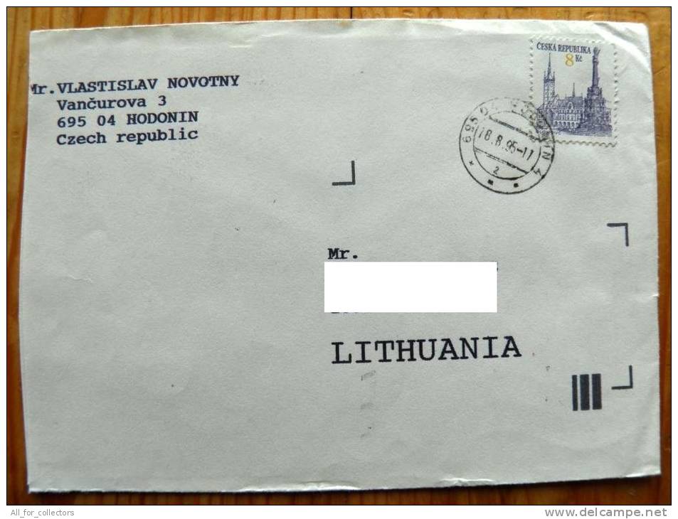 Cover Sent From Czech Rep. To Lithuania On 1995, Church Monument, Olomouc - Lettres & Documents