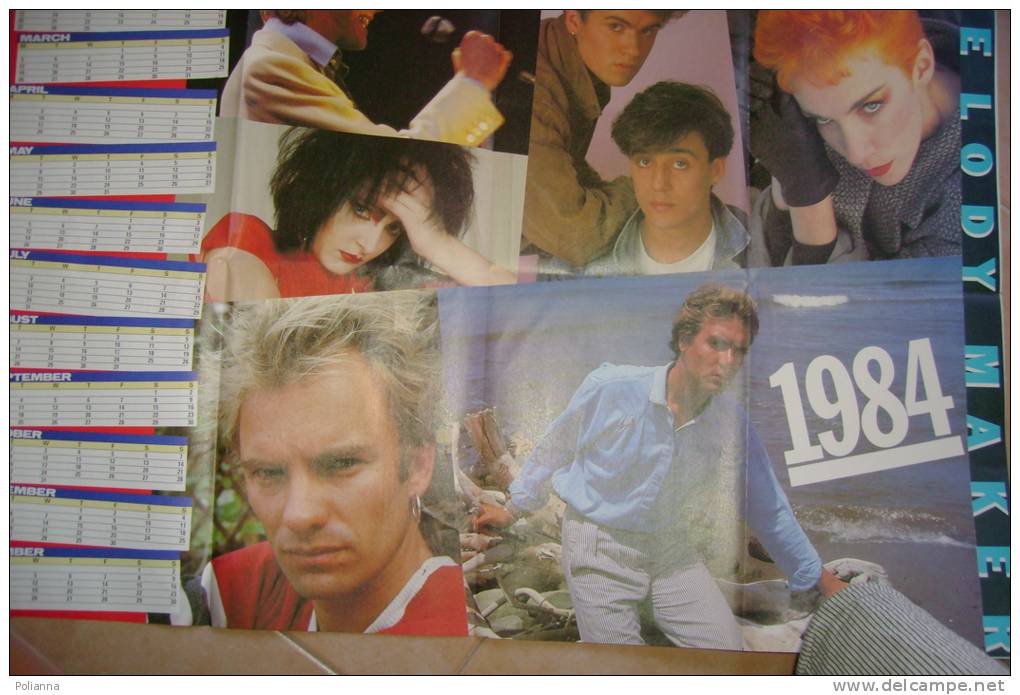 C0852 - POSTER CALENDARIO MELODY MAKER 1984/STING/SIMON LE BON/WHAM!/DAVID BOWIE - Posters