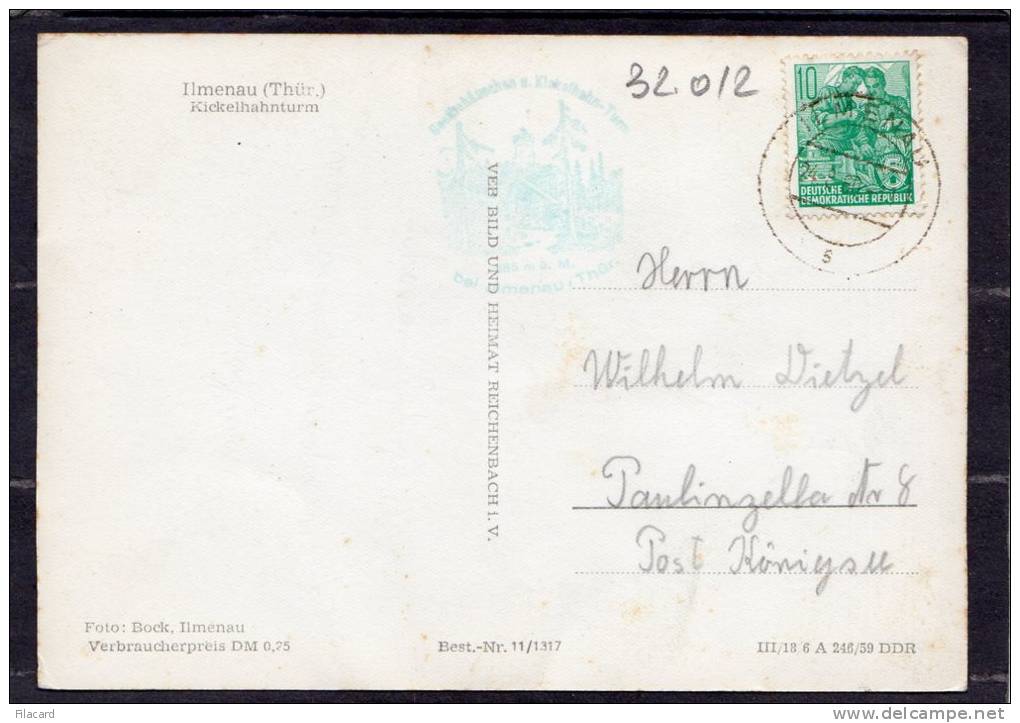 32012     Germania,  Ilmenau (Thur.),   Kickelhahnturm,   VG  1960 - Ilmenau