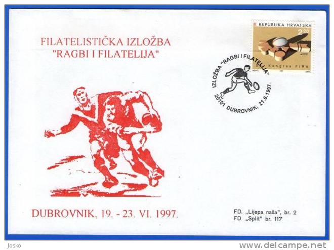 RUGBY ( Croatia Very Rare ) RUGBY AND PHILATELY - Exhibition In Dubrovnik 1997. * 58. Congress FIRA - Rugby