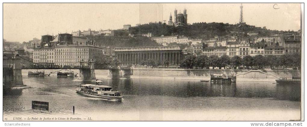 Lyon  Palais De Justice Et Côteau De Fourvière  Carte Panoramique: 28x11    Voir Scan - Other & Unclassified