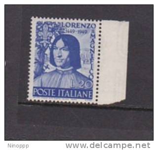 Italy  1949 Lorenzo Il Magnifico MNH - Mint/hinged