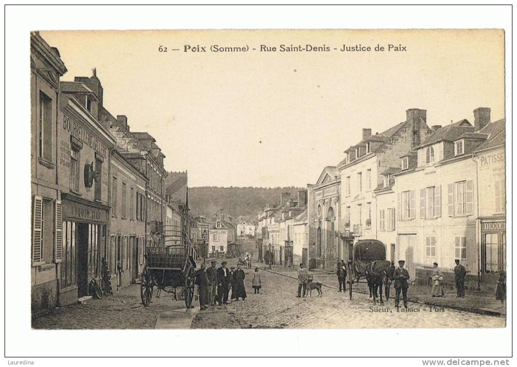 CP POIX N°62 RUE SAINT DENIS  JUSTICE DE PAIX - Poix-de-Picardie