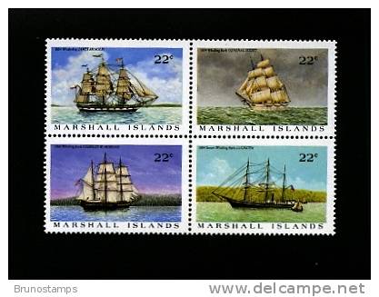 MARSHALL ISLANDS - 1987  WHALER SHIPS  BLOCK  MINT NH - Marshall Islands