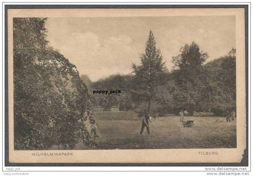 Nederland Tilburg Wilhelminapark 1924 Sc. # 114 On Postcard , Men Working , Vintage Garden Tools - Tilburg