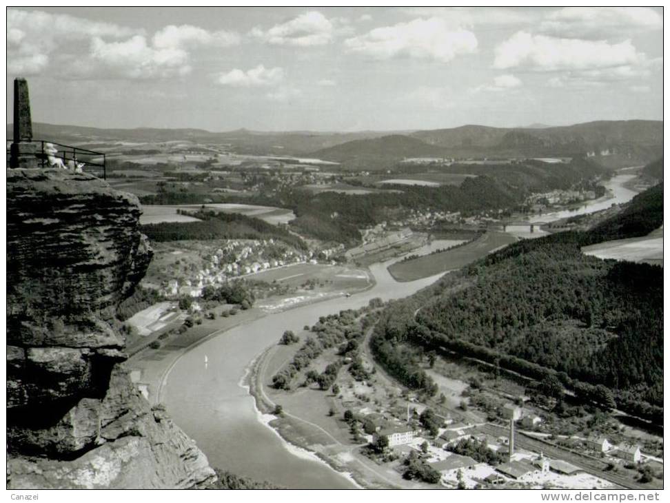 AK Bad Schandau, Blick Vom Lilienstein, Gel, 1978 - Bad Schandau