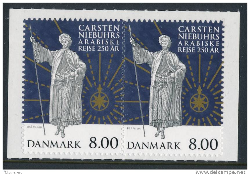 DENMARK/Dänemark 2011, Carsten Niebuhr´s Exp, Perf. 13½ Ex Booklets (serpentine Roulette)** - Unused Stamps