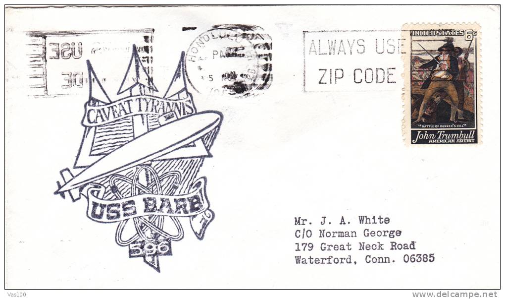 SUBMARINE,SOUS-MARINS ATOMIC,USS  BARB ,CAVEAT TYRANNIS   1964 COVER USA. - Sous-marins