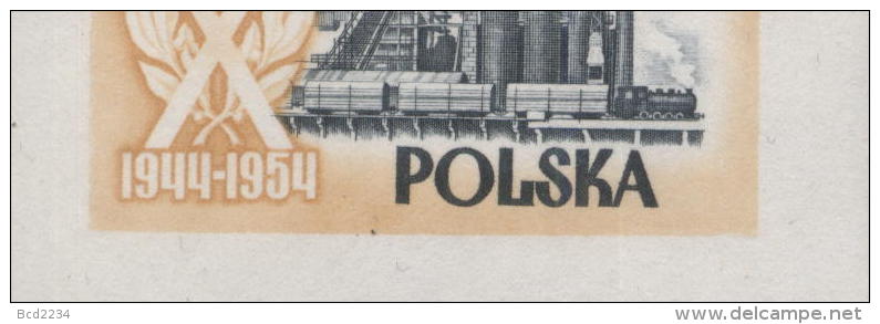 POLAND SLANIA 1954 10TH ANNIV 2ND REP FREIGHTER SOLDEK COLOUR PROOFS 1,55 ZL BY SLANIA NO GUM Ships Trains Steel Castles - Essais & Réimpressions
