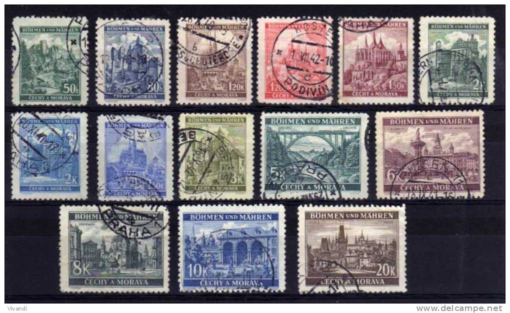 Bohemia &amp; Moravia - 1940/41 - Views - Used - Usati