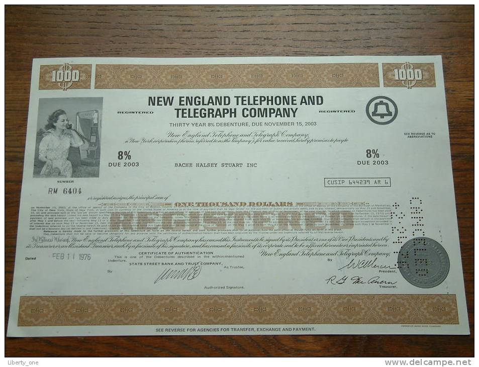 NEW ENGLAND TELEPHONE AND TELEGRAPH CY N° RM 6404 ( Voir Photo Pour Detail )! - M - O