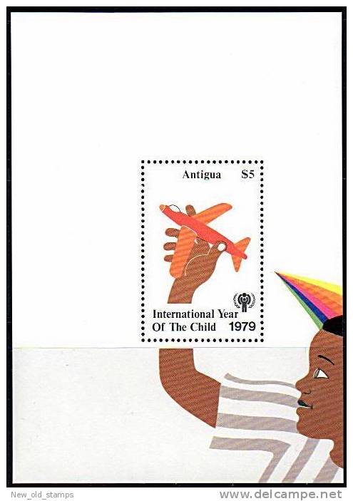 ANTIGUA 1970's INT'L YEAR YOUTH S/S MNH AIRPLANE, CHILDREN - Other & Unclassified