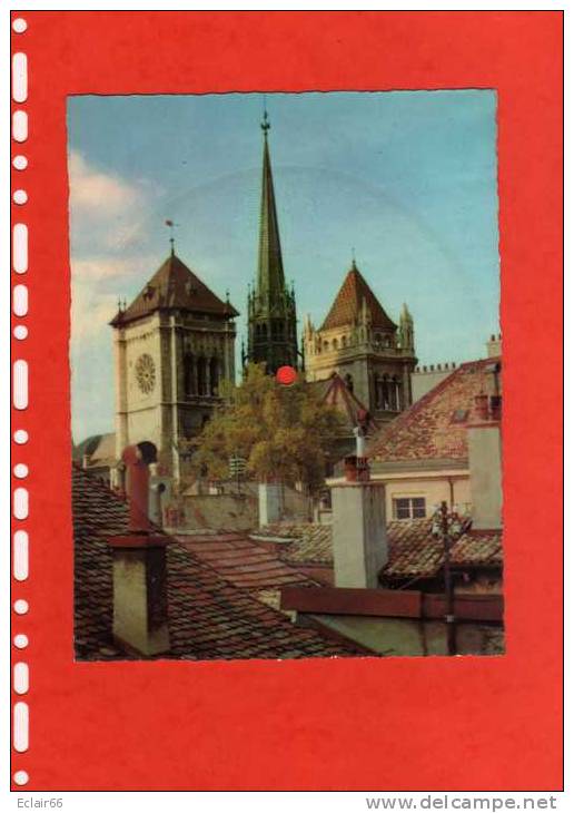 Carte Postale -Disque LA CATHEDRALE SAINT PIERRE   GENEVE (SUISSE)(Vinyle 45 Tours) - Audiomaster S A MARTEREY - Chants Gospels Et Religieux