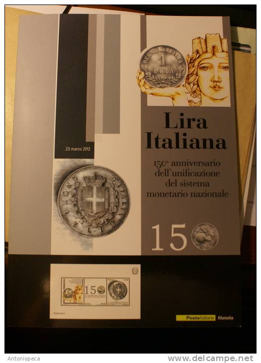 ITALIA 2012 FOLDER "LIRA ITALIANA" 150 ANNI SISTEMA MONETARIO - Presentatiepakket