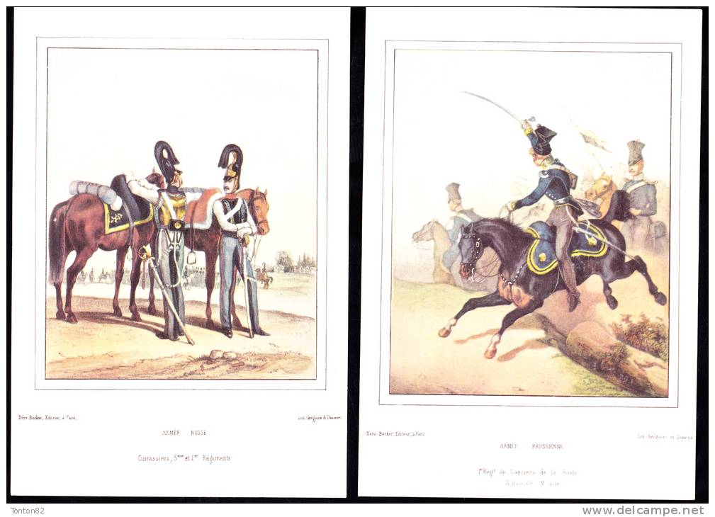 Quatre Reproductions Lithos. Soldats Empire - Histoire