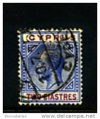 CYPRUS - 1912   GEORGE V   2 PIASTRES   WMK  MULTI  CA   FINE USED - Cyprus (...-1960)