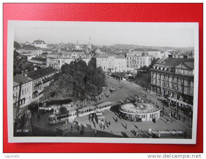 AK GRAZ Jakominiplatz STrassenbahn Ca.1940  //  D*5517 - Graz