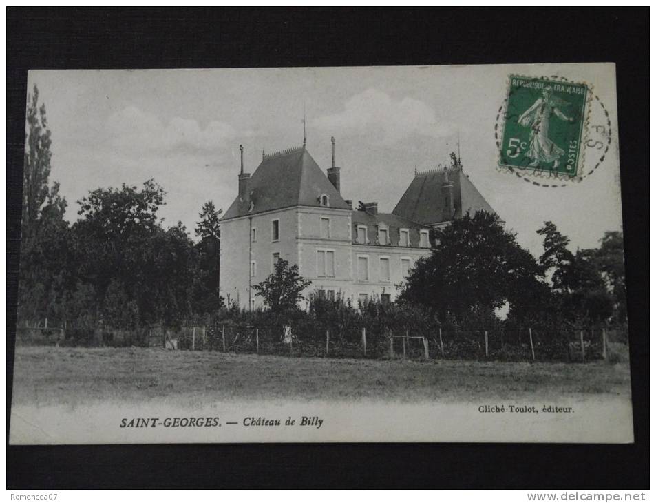 SAINT-GEORGES (Saint-Georges-sur-Baulche, Yonne) - Château De Billy - Correspondance - Saint Georges Sur Baulche