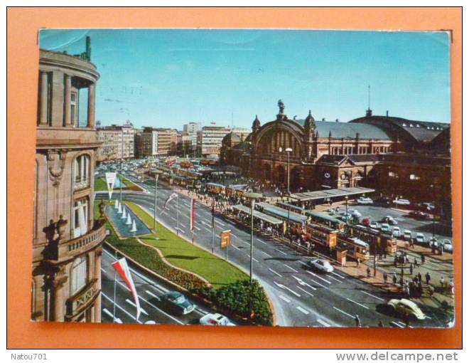 E1-Allemagne-frankfurt-man-gare-am Hauptbahnhof---animee-autobus- Tramway-voitures-automobiles-- - Frankfurt A. D. Oder