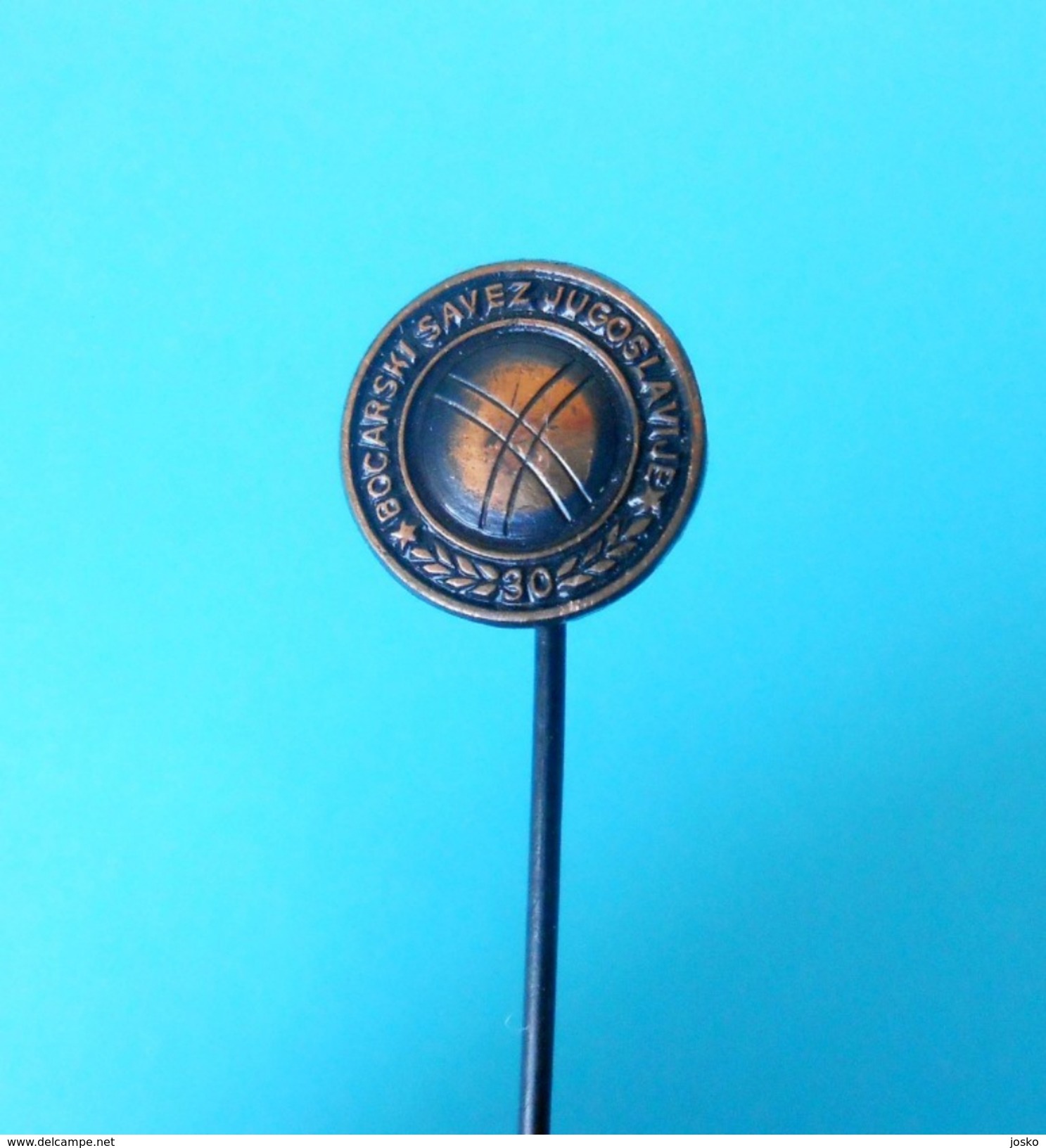 YUGOSLAVIAN PETANQUE FEDERATION ( Rare - Bronze Plated Pin ) Badge Boule Bowls Petanca Bocce Jeu De Boules Bocha - Petanque