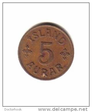 ICELAND    5  AURAR  1942  (KM# 7.2) - Island