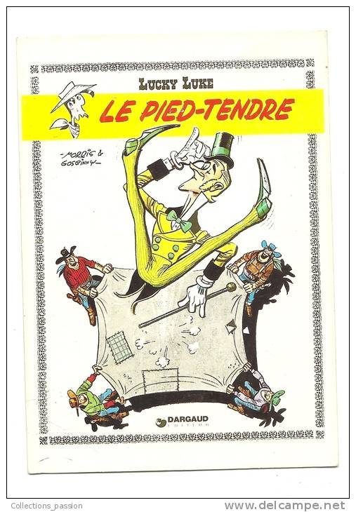 Cp, Bandes Dessinées, Lucky Luke, Le Pied-Tendre, Voyagée 1989 - Bandes Dessinées