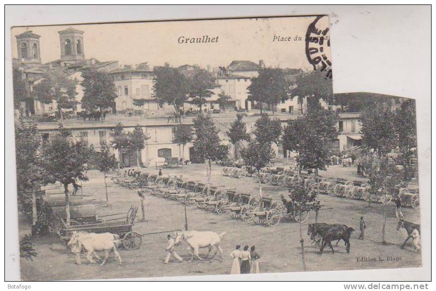 CPA DPT 81 GRAULHET, PLACE DU MARCHE ? En 1907!! - Graulhet