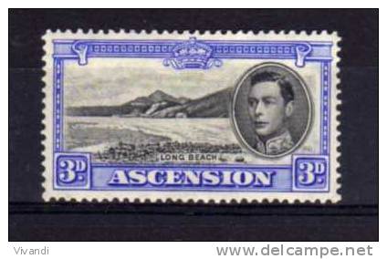 Ascension - 1938 - George VI 3d Definitive (Perf 13½) - MH - Ascension