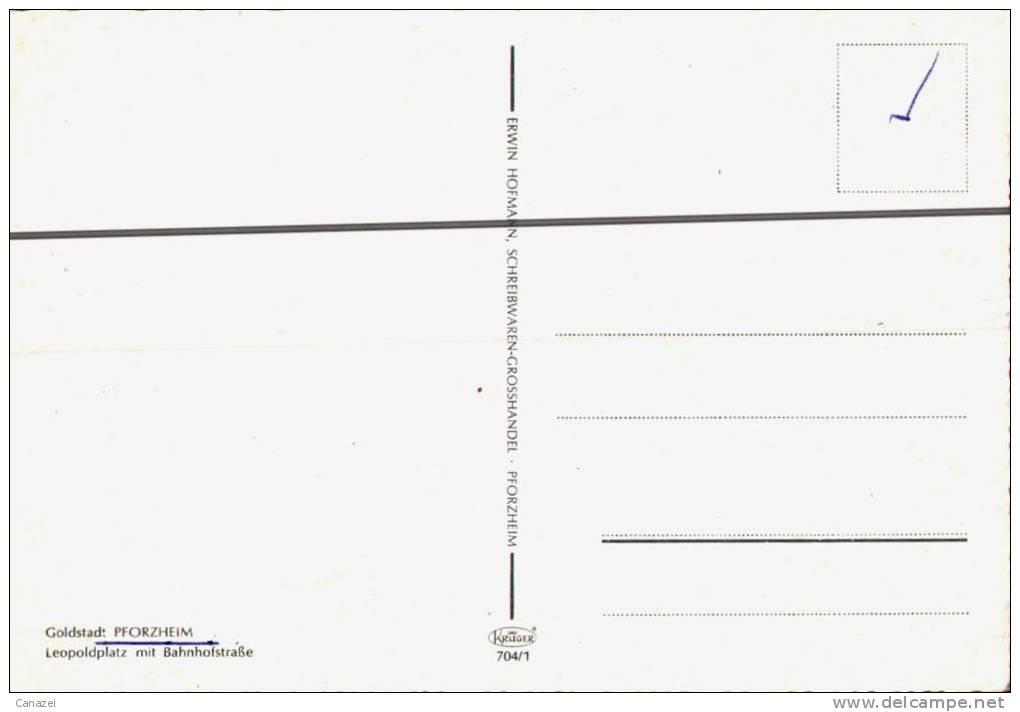 AK Pforzheim, Leopoldplatz Mit Bahnhofstraße, Ung - Pforzheim