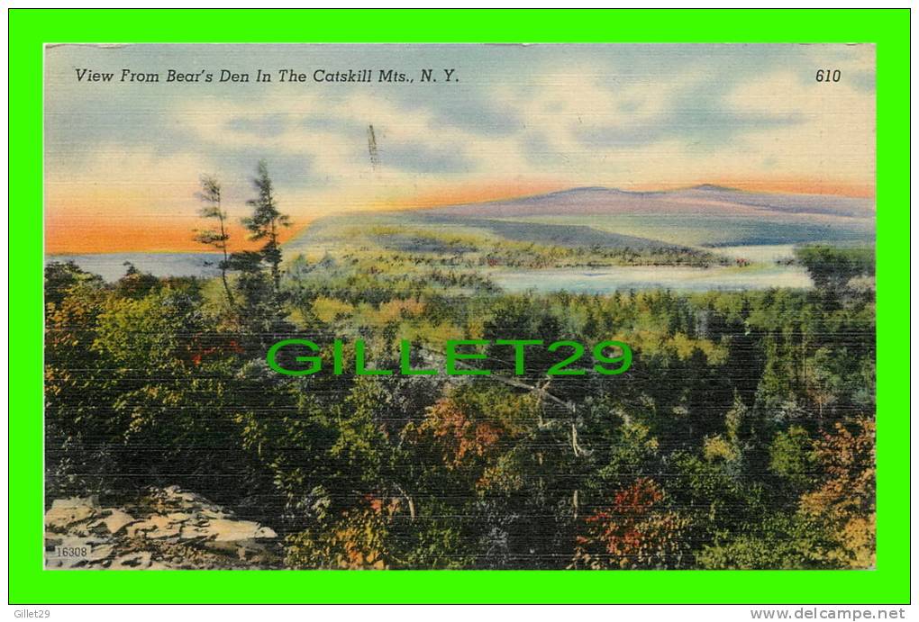 CATSKILL MTS, NY -  VIEW FROM BEAR'S DEN  - PUB. BY KINGSTON NEWS SERVICE - - Catskills