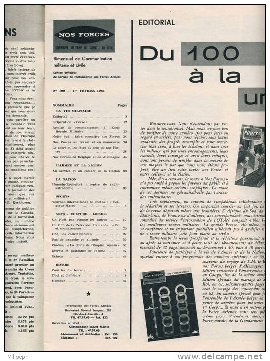 Magazine Militaire Belge - NOS FORCES - N° 100 - 1964 - Vedette: Sofia LOREN   (2723) - Francese