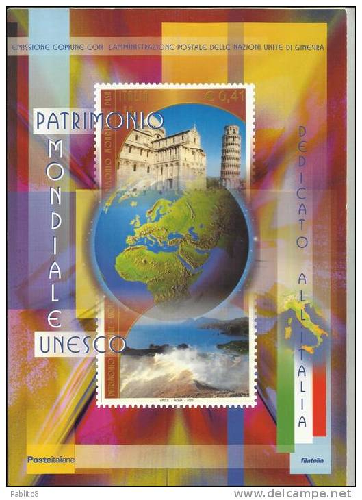 SUPER OFFERTA!!! ITALIA  FOLDER 30 08 2002 PATRIMONIO MONDIALE UNESCO - Presentatiepakket