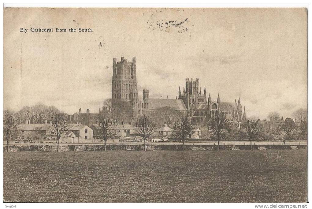 Ely Cathedral From The South Post Card  1908 - Ely
