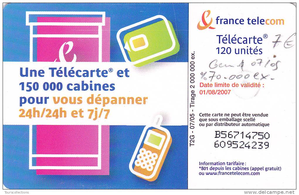 TELECARTE 120 U @ F1339M @ CABINE FEMME - % 70 000 Ex @ GEM1 - 07/2005 - 2005