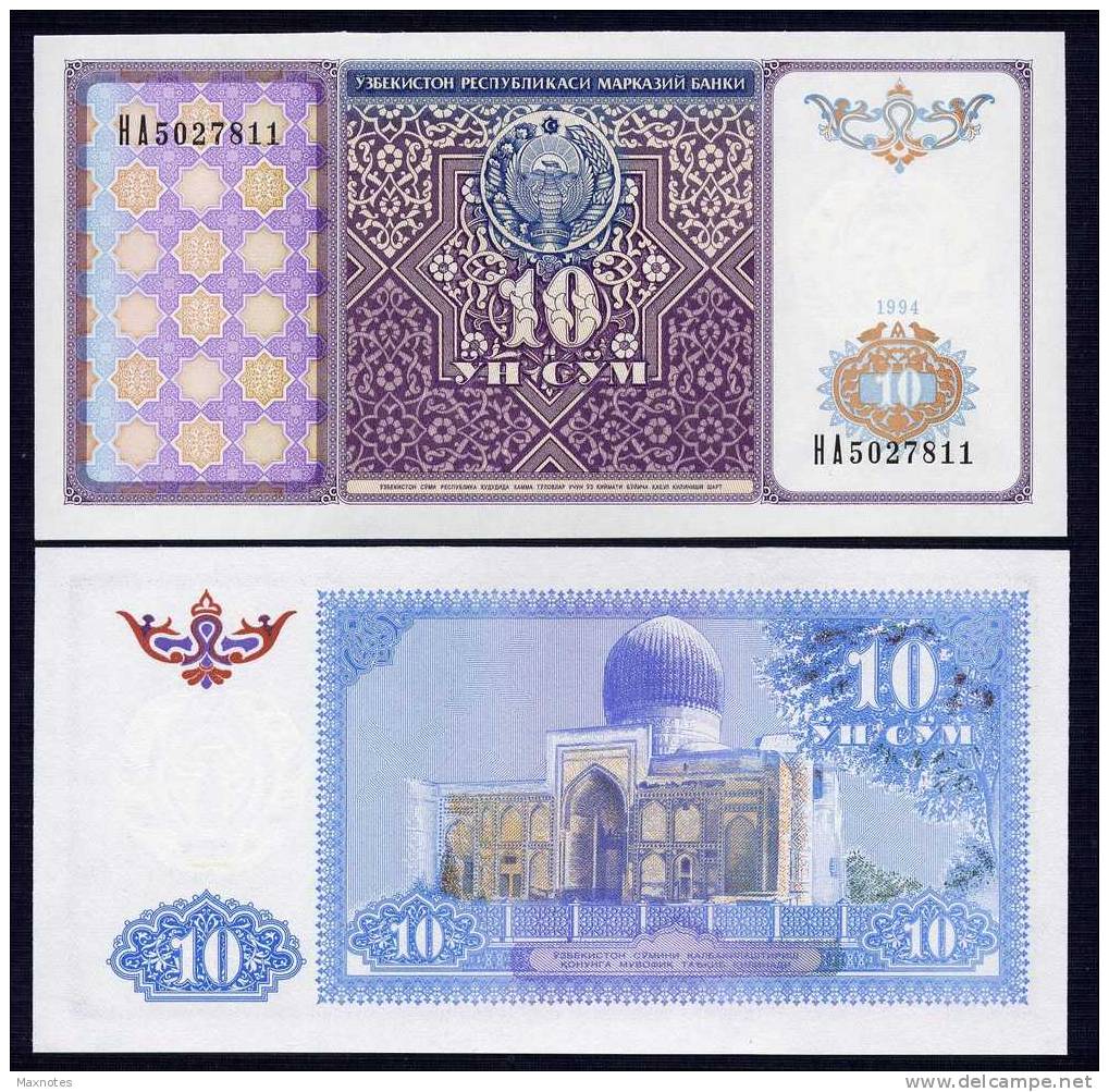 UZBEKISTAN : Banconota 10 Sum - 1994 - P76  - FDS - Oezbekistan