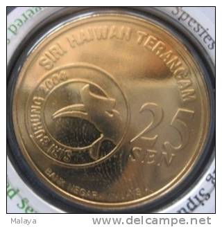 MALAYSIA 2005 Coin Bird Nordic Gold BU 25 Sen Green Imperial Pigeon - Malaysie