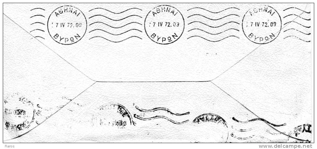 Greece- Cover Posted Within Athens [Chauteia 5.4.1972, Arr. Vyron 7.4 Machine] (included Greeting Card) - Cartes-maximum (CM)