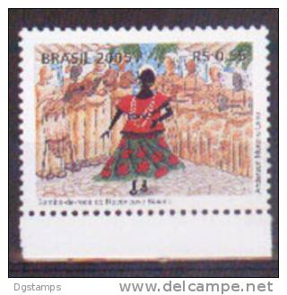 Brasil 2005 YT 2995 ** Danza Tradicional. Samba. Danzarina De Bahia Con Vestido Tradicional Con Grupo De Musicos. - Unused Stamps